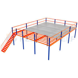 Özel çelik asma kat Platform depo ağır tavan raf zemin raf sistemi çok seviyeli depolama yapısı - Product Image 5