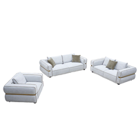 Ensemble de canapés et fauteuils de salon modernes de luxe italiens en forme de L, garnis de tissu et de rembourrage en éponge