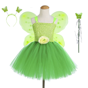 Vestido <span class=keywords><strong>de</strong></span> Princesa para Niñas, Vestido <span class=keywords><strong>de</strong></span> Hada con Tutú, Disfraz <span class=keywords><strong>de</strong></span> Hada del Bosque, Alas <span class=keywords><strong>de</strong></span> Mariposa Verdes, Tul Floral, Vestido para Fiesta en el Jardín - Product Image 2