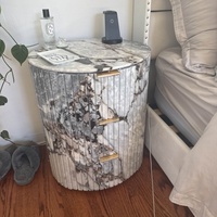 Table d'appoint en marbre naturel de style moderne et luxueux, table basse en marbre avec tiroir, meubles de salon, tables de chevet