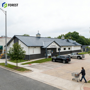 โครงสร้างหลักอาคารเหล็กพาณิชย์ขนาดใหญ่ ศูนย์การค้า ดีไซน์ทันสมัย ประตูม้วน โครงเหล็กแบบพอร์ทัลสำหรับงานหนัก - Product Image 1