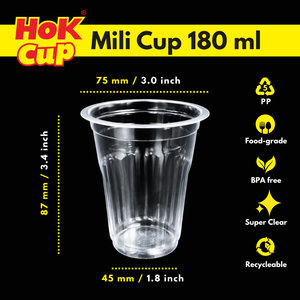 Vaso de Plástico de Polipropileno Resistente a Químicos de 180 ml para Helado y Pudín, Producido en Indonesia - Product Image 5