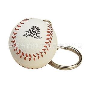 Llavero de béisbol Nbc Sports, material de PU, anillo de acero inoxidable, juguete portátil, color blanco - Product Image 1