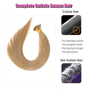 Extensions de cheveux de haute qualité 6D à pointe de plume, 100% cheveux humains Remy, teintes blondes luxueuses, lisses, effet plume, micro-liaison - Product Image 4