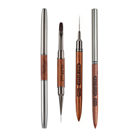 Stylo à pointe ultra-fine double tête en bois de santal pour nail art, dessin de fleurs et détails fins