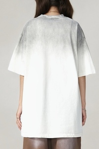 เสื้อยืดโอเวอร์ไซส์สไตล์วินเทจ ผ้าคอตตอนหนานุ่ม สตรีทแวร์อเมริกัน ทรงยูนิเซ็กส์ ไหล่ตก ไล่เฉดสี - Product Image 6