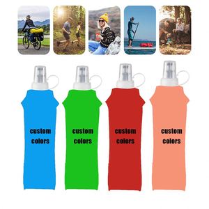 Custom logo Running Outdoor Cycling BPA Free Foldable Water Bottle Competition Mountaineering Sport Collapsible Water Bottle - Product Image 4