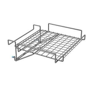 Non-Folding Stainless Steel Kitchen Countertop Storage <b>Cabinet</b> with Double Tier Box Waterproof Hanging Table Board Partition - Product Image 2