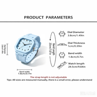 Montre-bracelet carrée rose mignonne pour femme, bracelet en silicone confortable, montre à quartz décontractée pour un usage quotidien