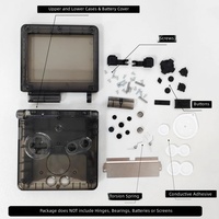 Kit de coque de remplacement en plastique transparent pour Game Boy Advance SP avec boutons de console et vis - Coque DIY