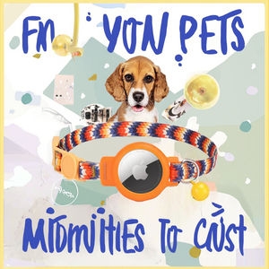 분리 기능이있는 현대 클래식 럭셔리 고양이 칼라 분실 방지 추적기 에어태그 케이스 및 벨 폴리에스터 소재 여러 색상 - Product Image 3