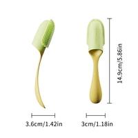 Vente flash Brosse à dents pour animaux de compagnie en PP TPR, design à long manche, outil de soin dentaire pour chien et chat, poignée ergonomique, nettoyage facile, portable, haute qualité
