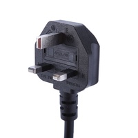 Electrodoméstico estándar UK, cable de alimentación de 3 pines de PVC, plano, 2 pines, BS, 3 pines, UK