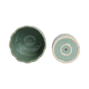 Juego de macetas de cerámica para uso en interiores y exteriores con diseño de borde festoneado para suculentas, hierbas y orquídeas. - Product Image 6