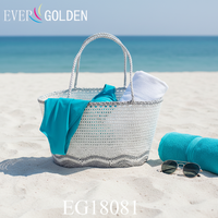 Sac fourre-tout de plage moderne pour femmes, imperméable, en dentelle, avec poignées, 38x24x24 cm, en tissu 100% coton, grande capacité, sac de voyage