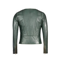 Veste en cuir d'agneau de haute qualité pour femmes, respirante, élégante, avec un design de col tendance, imperméable, coupe-vent, courte, pour l'hiver, l'automne et l'été