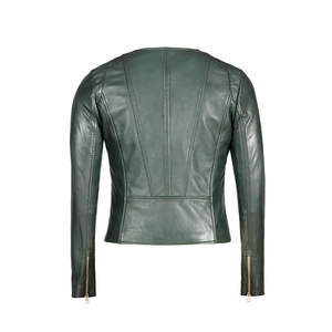 High Quality <b>Ladies</b> Sheep Skin Leather <b>Jacket</b> Stylish Neck Design Waterproof Windproof Short for Winter Wholesale <b>Summer</b> - Product Image 4