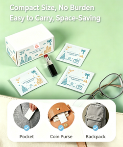 Petites lingettes nettoyantes désinfectantes non tissées, individuelles, portables, pour les voyages - Product Image 2