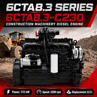 Moteur diesel pour machines de construction CUMS 6CTA8.3-C230, 172 kW, 2200 tr/min, 8,3 L, pour excavatrice, chargeuse, bulldozer et rouleau compresseur