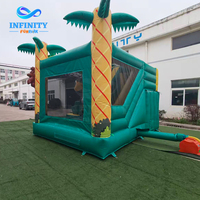 Château Gonflable Commercial Robuste en PVC, Combo Toboggan et Structure de Rebond pour Enfants, Idéal pour la Location Événementielle