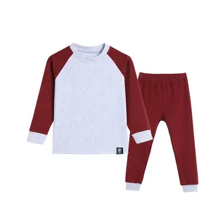 Aangepaste Logo Lange Mouw Broek Set Voor Kinderen Pyjama 'S Voor Jongens En Meisjes Puur Katoenen Huiskleding