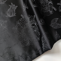 Nouvelle Tendance Prix Usine Tissu Jacquard Noir Formel Confortable à Motifs Floraux pour Vêtements, Costumes et Robes JSD-4294