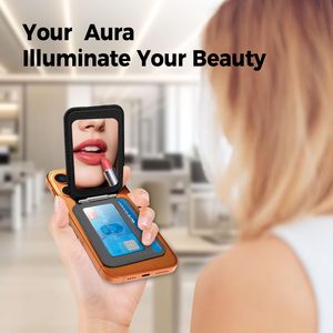 Portefeuille pour téléphone avec porte-cartes MagSafe, miroir de maquillage, blocage RFID magnétique renforcé pour iPhone avec support réglable - Product Image 2