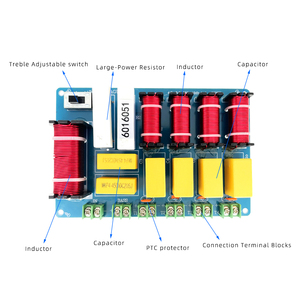 400W 4 Treble 1 Bass 5 Way High <span class=keywords><strong>Low</strong></span> <span class=keywords><strong>Pass</strong></span> Filter Tweeter Altavoz Divisor de frecuencia Hifi SPRAGUE 6501 Crossover de red pasiva - Product Image 4