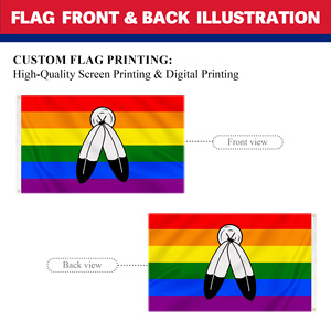 Bandera Espiritual OEM de Dos Plumas 3x5 pies, Poliéster Personalizado, Venta al por Mayor de Fábrica, Impresión Digital, Eventos del Día Nacional - Product Image 3