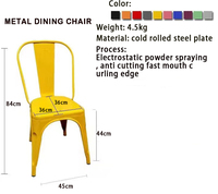 Chaise empilable en métal coloré de conception moderne, vente en gros de meubles ShengFang