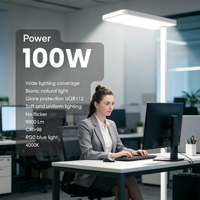 Appareil de luminothérapie portable en aluminium LED 10 000 Lux, design moderne, sans scintillement, contrôle tactile, SAD, bien-être au bureau, CRI élevé >95