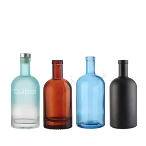 Custom Shape Olso Xuzhou Empty Spirit 50ml 100ml 200ml 375ml 500ml 750ml 1000ml 75cl Gin Glass Bottle For Liquor