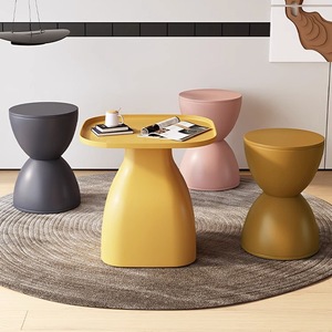 Table d'appoint ronde <span class=keywords><strong>convertible</strong></span> en plastique vert, style moderne et minimaliste, pour salon, fabriquée par Factory Bazhou Furniture - Product Image 3