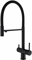 Robinet de cuisine 3 en 1 noir de marque générique, système d'osmose à double poignée, filtre à eau d'évier extractible, compatible avec les cuisines