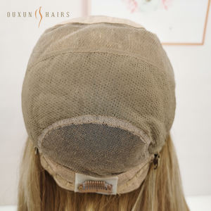 העליון משי פאות רפואיות עם עור סיליקון 100% שיער אירופאי קשור ביד, תותבת גולגולת מותאמת אישית עבור alopecia ו- - Product Image 5