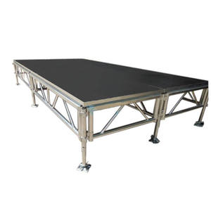 Plataforma de escenario portátil con pies de enchufe y hebillas hechas de aleación de aluminio y madera contrachapada para canales exteriores - Product Image 5