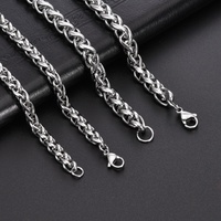 Cadena de Eslabones de Acero Inoxidable al por Mayor de 2.5/3/4/5/6/8mm de Ancho, Collar de Cadena Cubana de Alta Calidad OEM/ODM para Fabricación de Joyería DIY Estilo Hip Hop