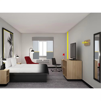 Meubles de chambre à coucher d'hôtel 5 étoiles en Mdf moderne de luxe Super 8 Wyndham