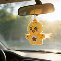 Porte-clés en peluche mascotte de marque personnalisée au design exclusif avec chaîne, marchandise d'idole, jouet en peluche canard jaune