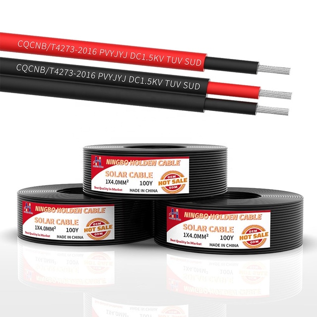 TUV 2.5 4 6 10 mm Solar Pv 2 Core 70mm2 Dc Solar Cable
