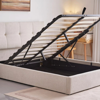 Tempat Tidur Double Minimalis Modern Desain Klasik Warna Putih Berbahan Kain Kapasitas Beban Tinggi Laris Manis