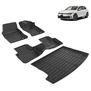 Tapetes para Coche 3D TPE para Todo Clima Mk8 Conducción a la Derecha y Alfombrillas Tipo Bandeja para <span class=keywords><strong>Maletero</strong></span> para Volkswagen VW Golf Mk8 2022-2024 - Product Image 2