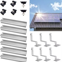 Kit de fixation pour panneaux solaires – Rails en aluminium, serre-câbles, attaches personnalisées, surface anodisée, modulaire pour systèmes photovoltaïques au sol et sur toiture