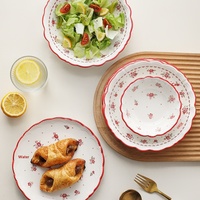 Vaisselle en mélamine écologique de style français, assiettes plates pour soupes, légumes, riz et pâtisseries, saladier Ulim