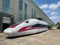 Modèle grandeur nature en PRF (polymère renforcé de fibres) CR400AF sur le thème des trains à grande vitesse, personnalisé pour installation extérieure, pour installations d'exposition de musées scientifiques