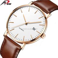 Haute qualité populaire Simple mode hommes montre automatique mécanique squelette montre en acier inoxydable