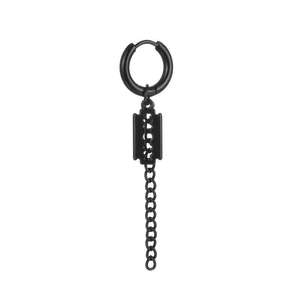 男性用長いペンダントイヤリングステンレス製羽毛クロスブレードクールイヤリング - Product Image 3