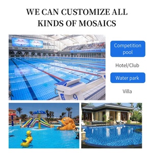 Azulejo <span class=keywords><strong>de</strong></span> mosaico <span class=keywords><strong>de</strong></span> <span class=keywords><strong>piscina</strong></span> craquelado <span class=keywords><strong>de</strong></span> hielo azul, <span class=keywords><strong>Gresite</strong></span> <span class=keywords><strong>de</strong></span> porcelana antideslizante para línea <span class=keywords><strong>de</strong></span> flotación y Spa - Product Image 2