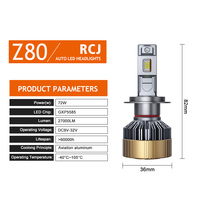 Feux LED de voiture RCJ Z80 super lumineux, température de couleur 6500K, nouveaux, 27000LM, ampoules de phare LED 9005 9006 9007 H4 H7 H11 pour voiture Z80