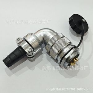 Connecteur d'aviation coudé WF28 en alliage de zinc plaqué or pour montage sur panneau - Product Image 5